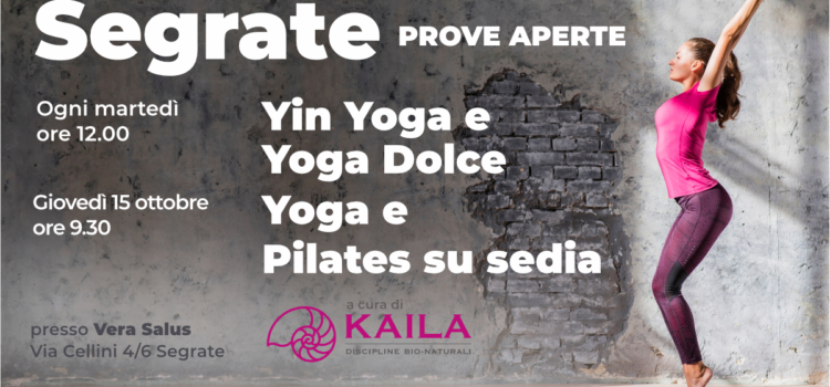 Segrate: ottobre prove aperte Corso Yoga – 15 ottobre Yoga e Pilates sulla sedia